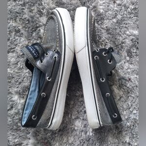 Black and White Sperry Boat Shoes